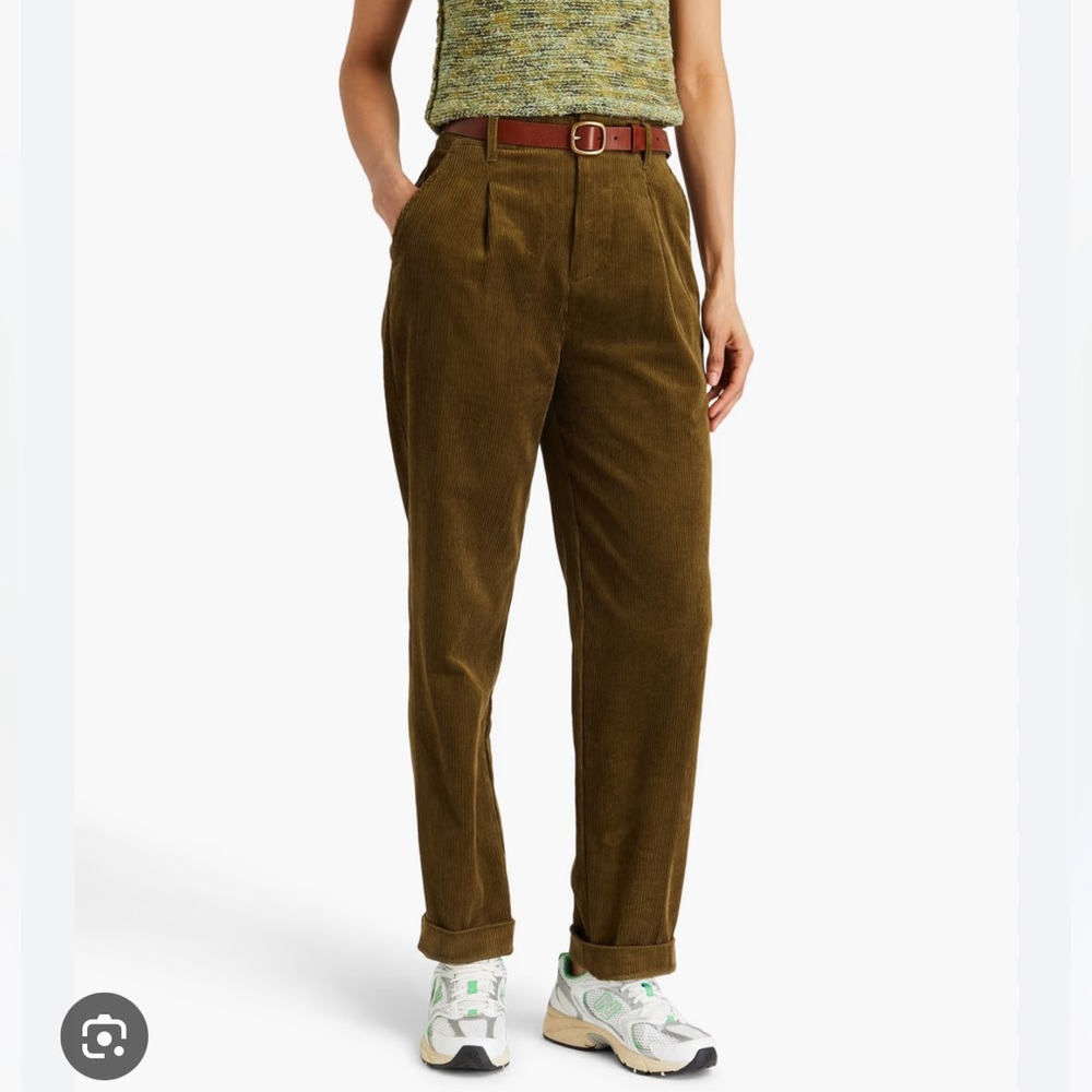 ALEX MILL Boy cotton-corduroy tapered pants in army green